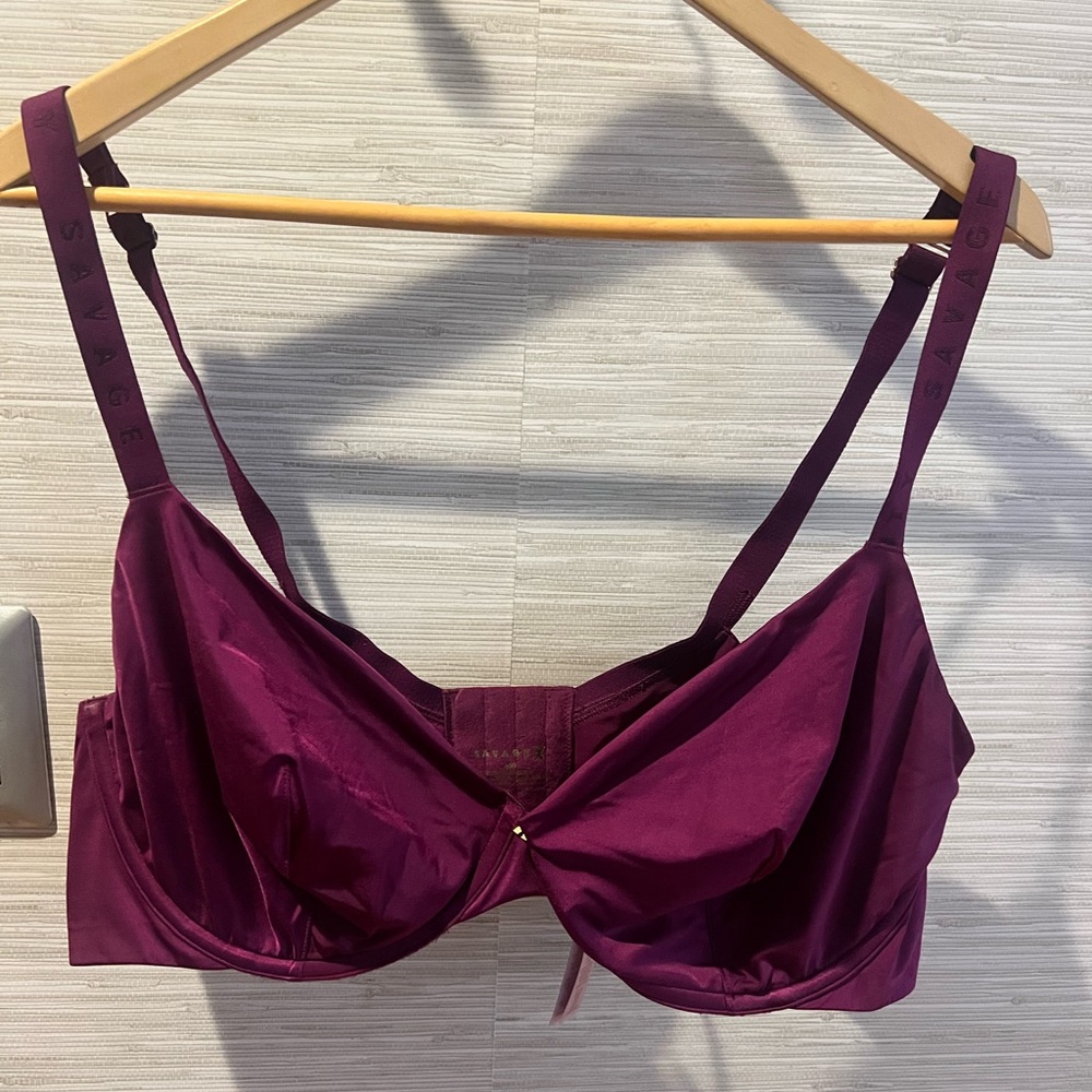 Savage X Fenty Deep Purple Satin Bra